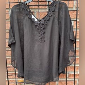 CRB Black Dress Shirt with Wide Sleeves XL Size 16 NWT